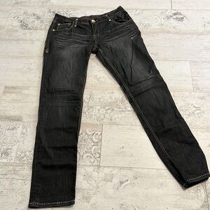 Coogi Women’s Jeans Distressed Dark Wash Embroidered Logo Size 11/12
